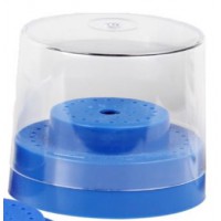 Plasdent Round 2 Tier Bur Block, Blue, Tall Lid